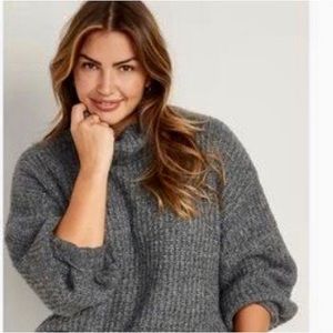 Old Navy Heathered shaker – stitch turtle neck sweater for women